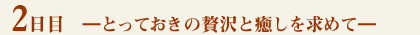 2日目－とっておきの贅沢と癒しをもtめて－