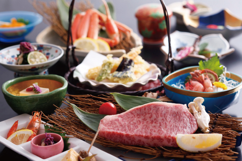 Cuisine for Japanese style “Mountain and sea”