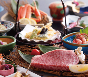 Cuisine for Japanese style “Mountain and sea”